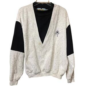 Vintage Code Zero XL Sweatshirt – 90s Colorblock Pullover w/ Logo